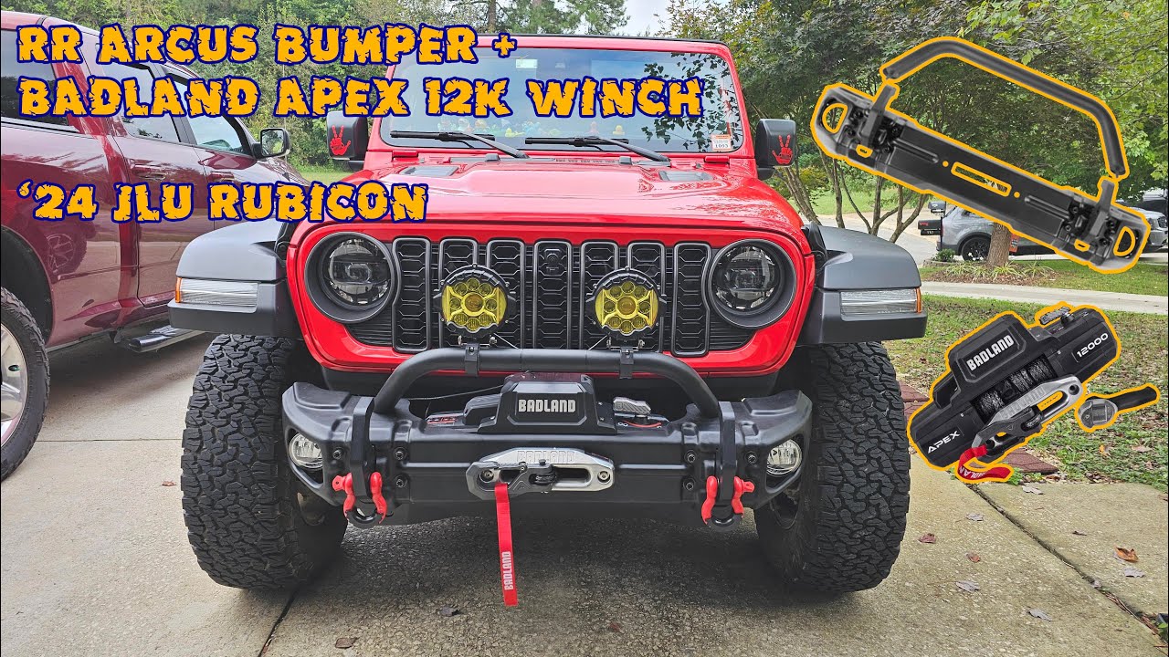 Rugged Ridge Arcus Bumper and Badland Apex 12k winch on 2024 Jeep Wrangler JL Rubicon