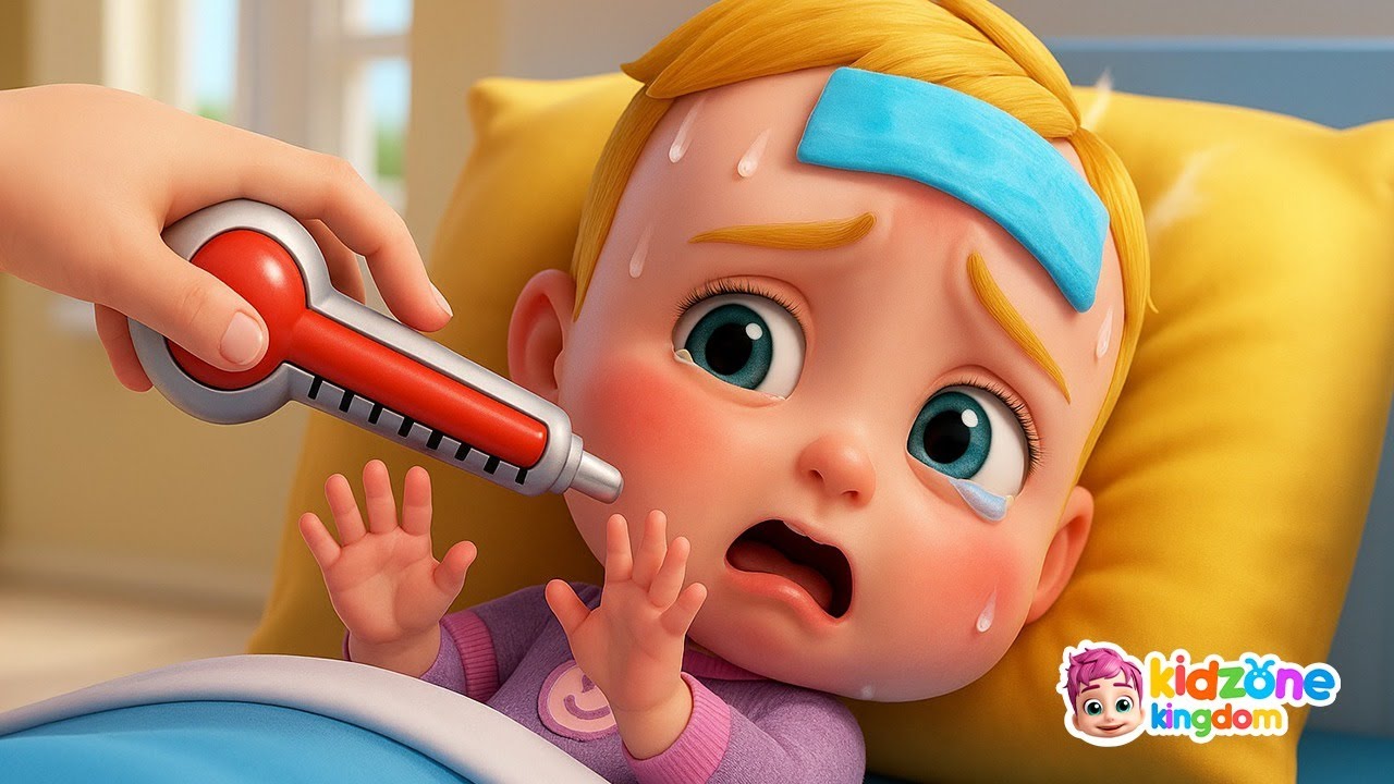 Baby Is Not Well | Sick Song | Nursery Rhymes & Kids Songs | KidZone Kingdom