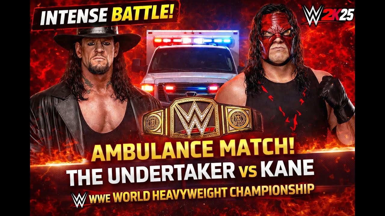The Undertaker vs Kane 🚑 Ambulance Match | WWE World Heavyweight Championship | WWE 2K25