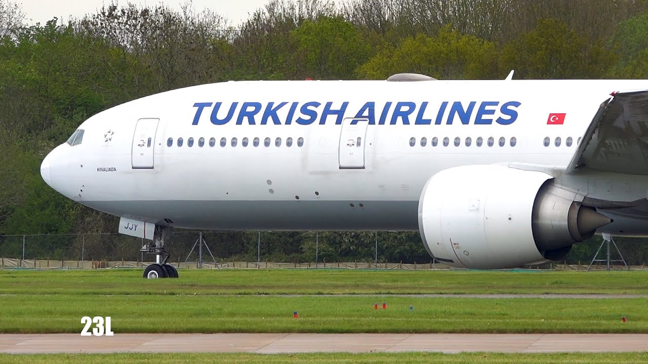 Rare Turkish Airlines Boeing 777-3F2 ER TC-JJY  TK1995 Istanbul IST To Manchester MAN On 11/05/2021