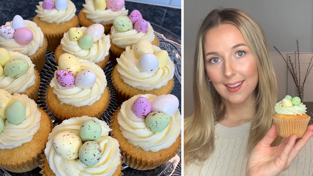 Easter Cupcakes Recipe, Chicken Nest Cupcake Decoration!