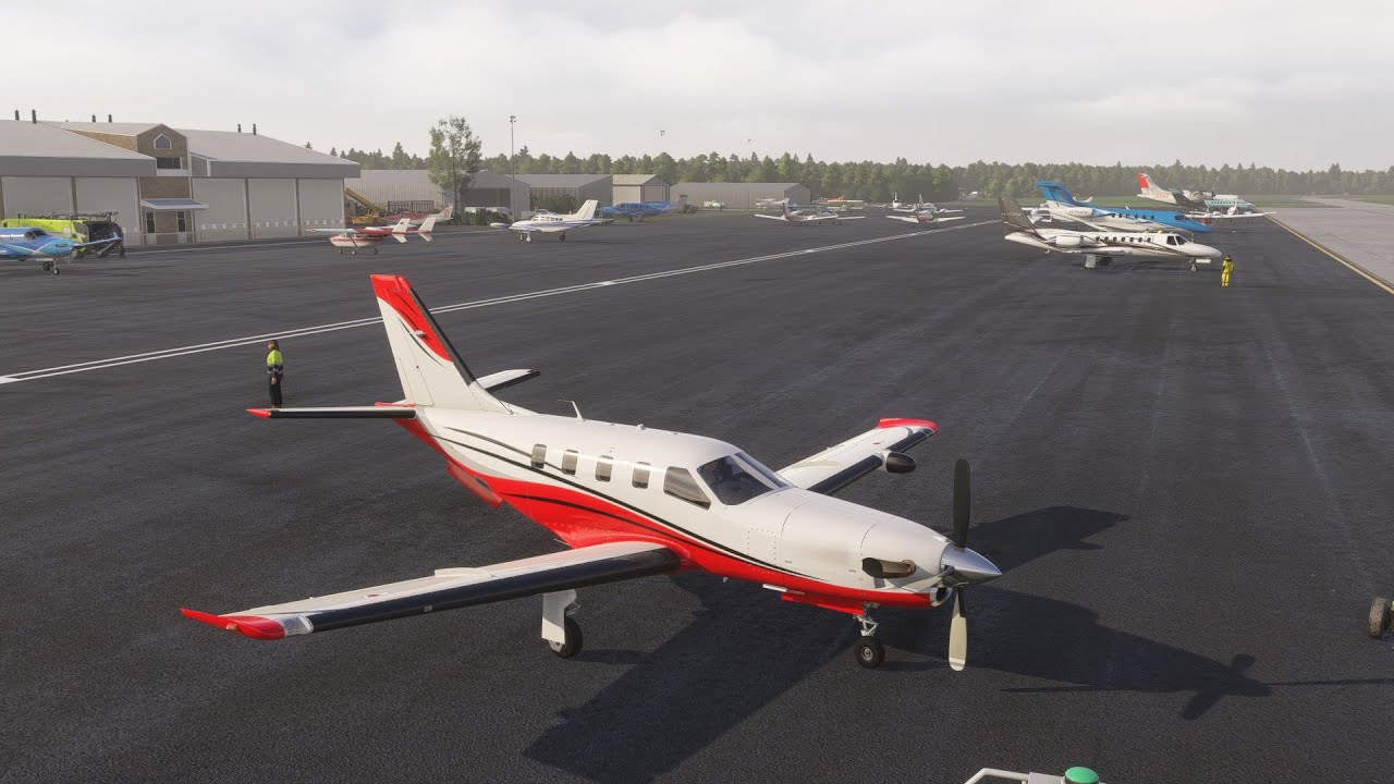 Flying the Black Square Daher TBM 850 from Marthas Vineyard to Wilmington in Flight Simulator 2024