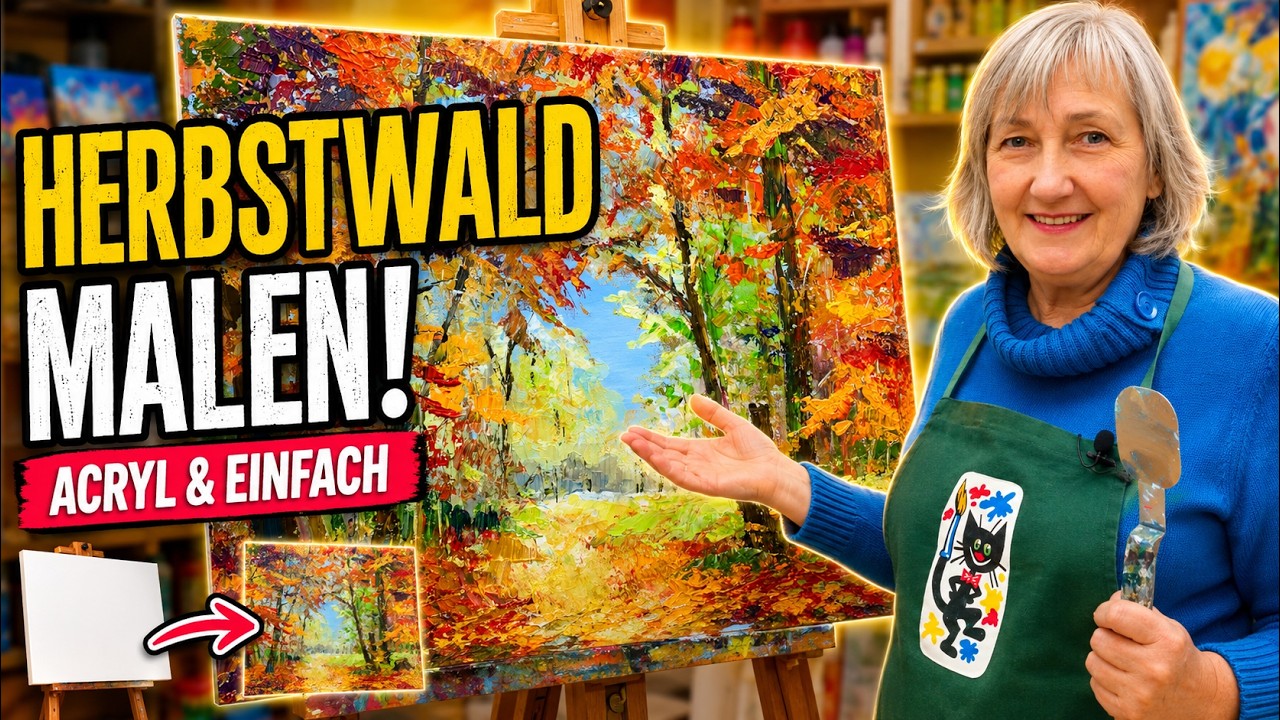 Herbstwald malen (Acryl) – Bildaufbau, Tiefe & Herbstfarben | Schritt für Schritt