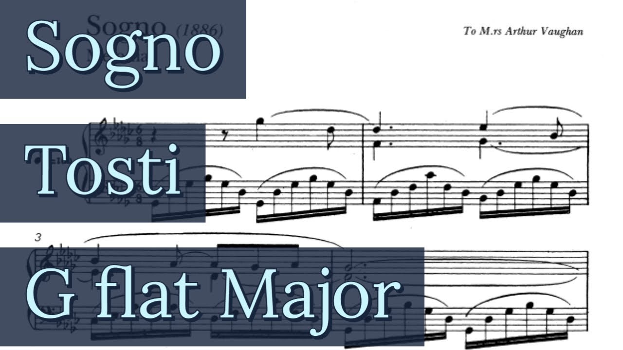 Sogno G flat Major Piano Accompaniment Karaoke Paolo Tosti Middle/Low Voice