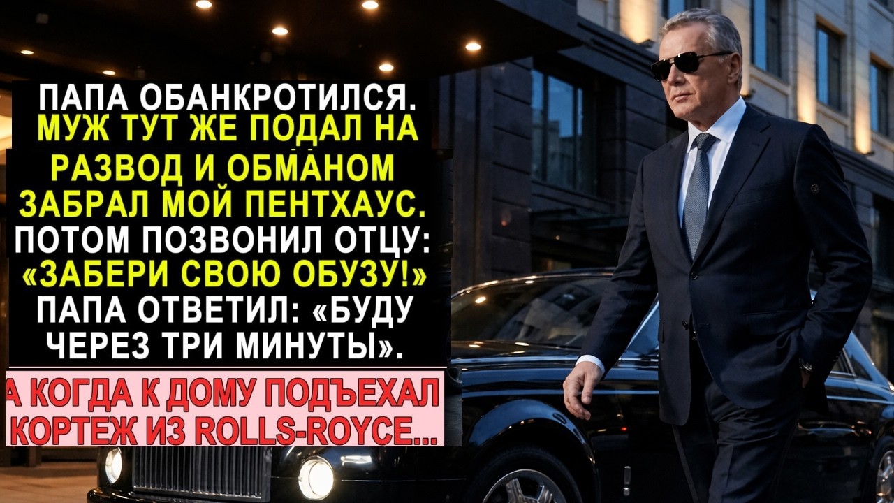 Отец обанкротился — муж подал на развод и сказал «Забери обузу»  Спустя три минуты появился Rolls Ro