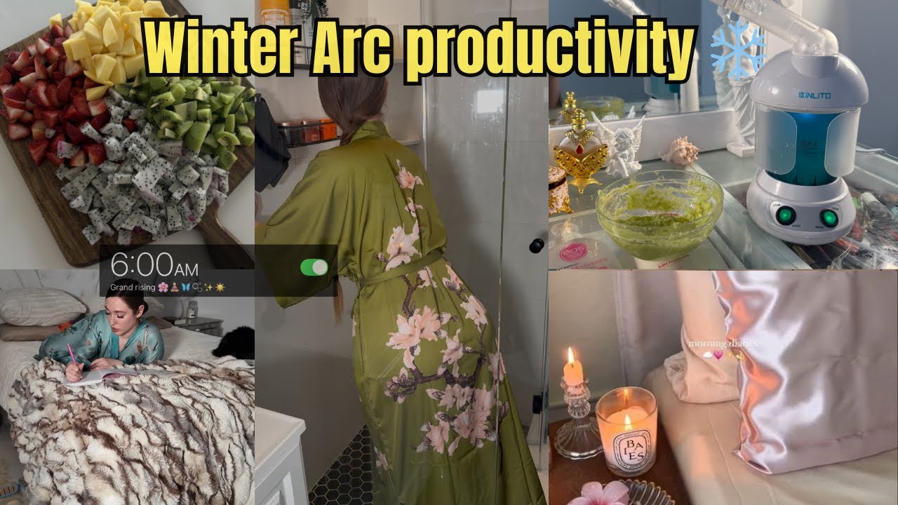 THAT girl Winter arc routine ❄️, cozy & productive, self care + shower routine , meal prep, cleaning