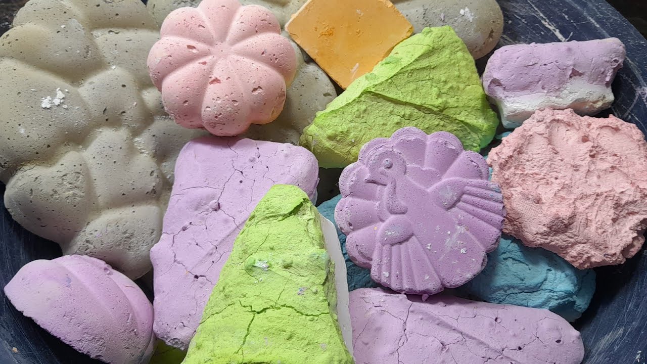 Bucket full of colourful Gym Chalk | ASMR dyed gym chalk reform