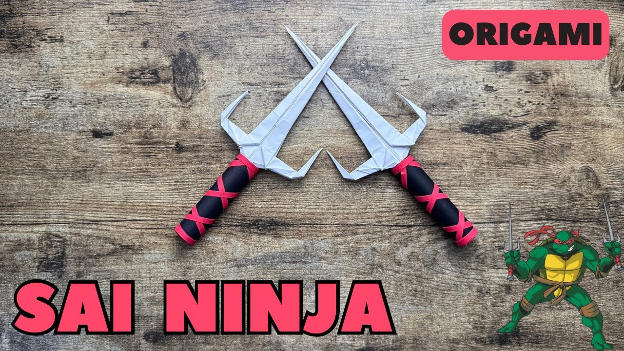 SAI NINJA ORIGAMI TUTORIAL | HOW TO MAKE PAPER SAI EASY FOLDING | ORIGAMI SAI DAGGER TUTORIAL