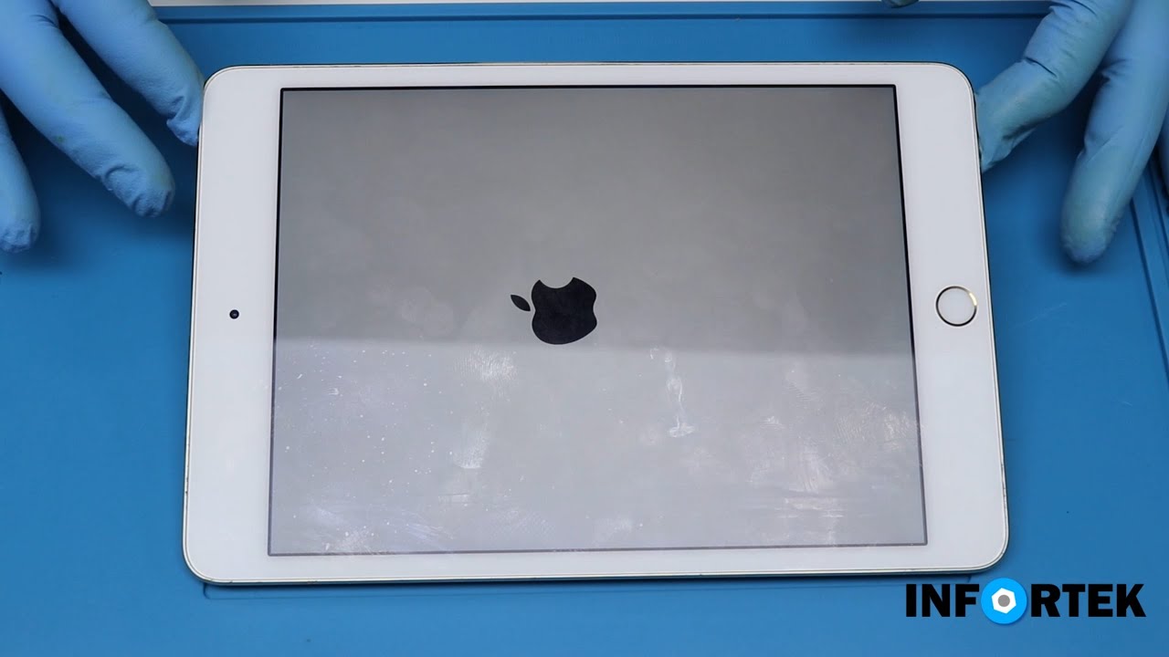 iPad Mini 4  A1538 Gold Display + Battery replacement change easy way (Reparatur)