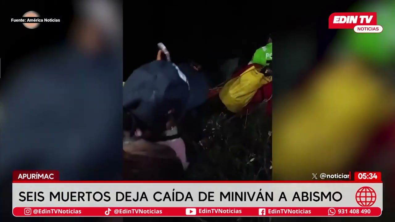 Apur&iacute;mac: Seis muertos deja ca&iacute;da de miniv&aacute;n a un abismo