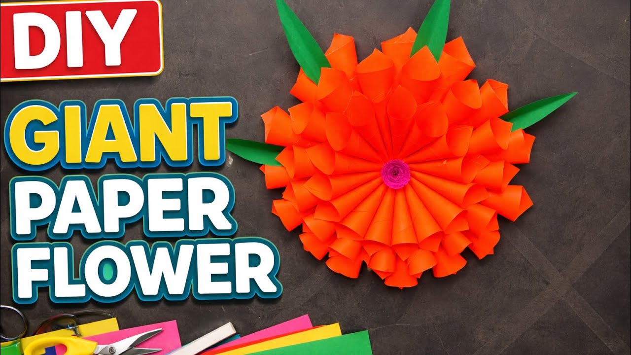 DIY Paper Flower Wall Decor 🌸 | Easy Paper Craft for Home Decoration | Step by Step Tutorial