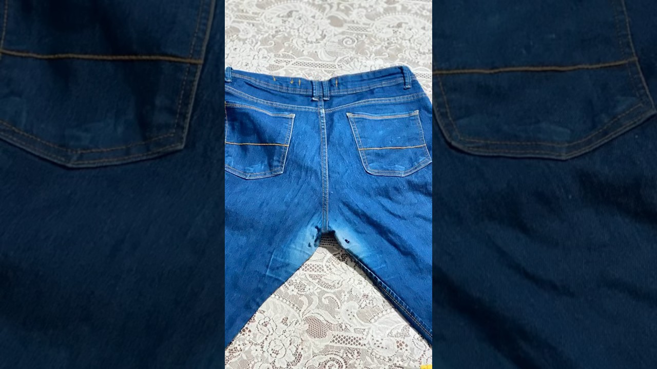 Como arrumar cal&ccedil;a jeans com fundo desgastado e furado #diy #recicle #costura #diydecostura