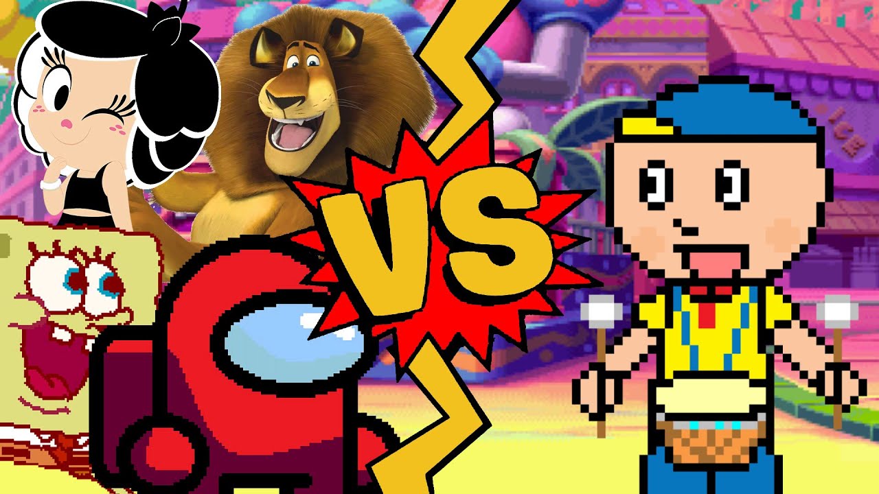 M.U.G.E.N. Battles | Crewmate/SpongeBob/Hanazuki/Alex vs Caillou