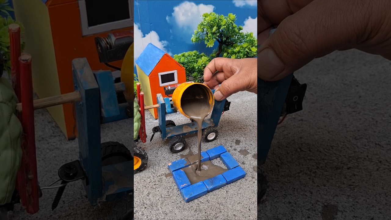 🚜😱 Amazing Mini Tractor Pillar Making Machine | Real Working DIY Build #shorts #youtubeshorts