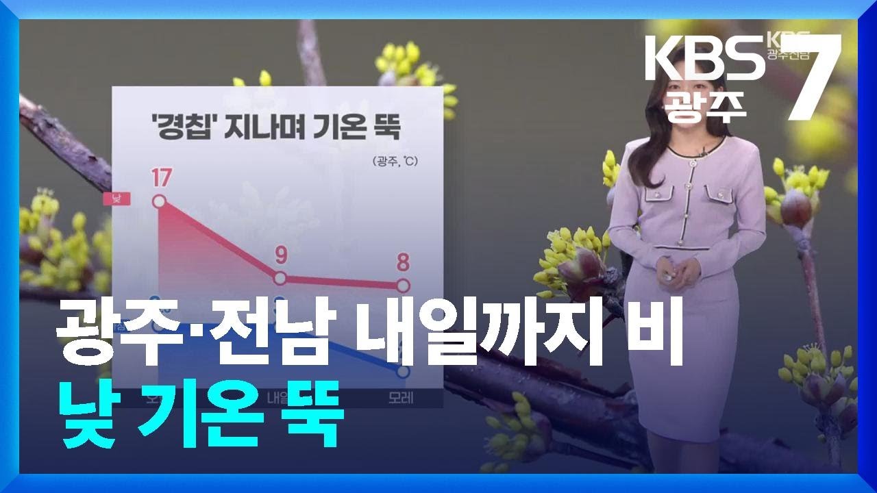 [날씨] 광주·전남 내일까지 5~20mm 비…낮 기온 뚝 / KBS  2026.03.05.