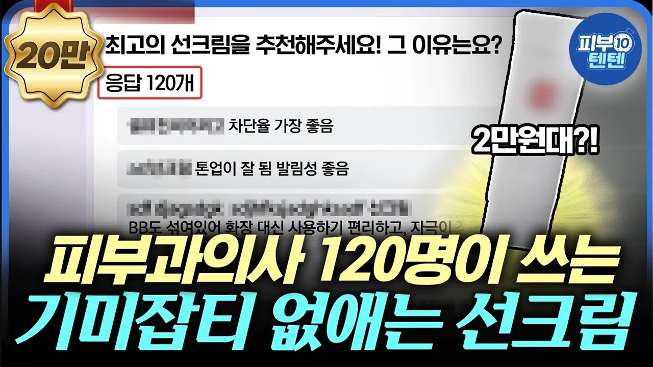 피부과의사 120명에게 직접 물어봤습니다. 가장 효과좋은 선크림, 실내에서도 발라야 하는지? 한번에 얼만큼 발라야할지?