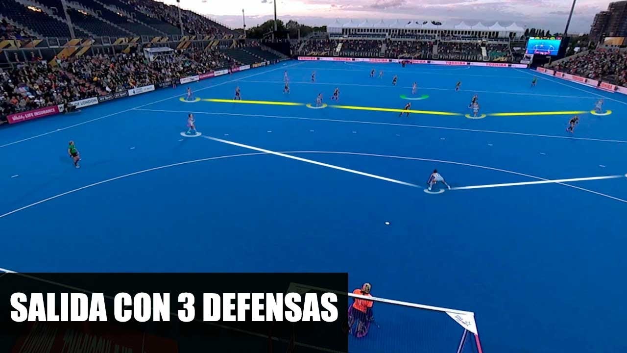 Táctica hockey hierba: salida con 3 defensas