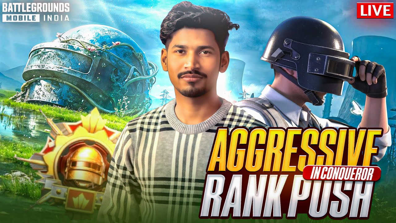 TOP 100 AGGRESSIVE IN CONQUEROR RANK PUSH DAY 2 - BGMI LIVE💀|ROAD TO 500 SUBS🚀 #bgmilive #shortslive