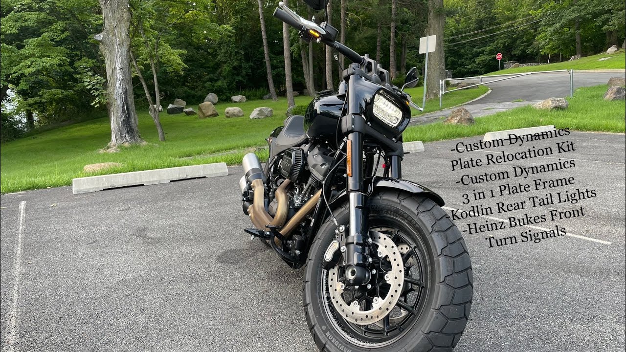 2021 Harley Davidson Fat Bob Custom Dynamics Plate Relocation Kit, Heinz Bikes Turn Signals, Kodlin