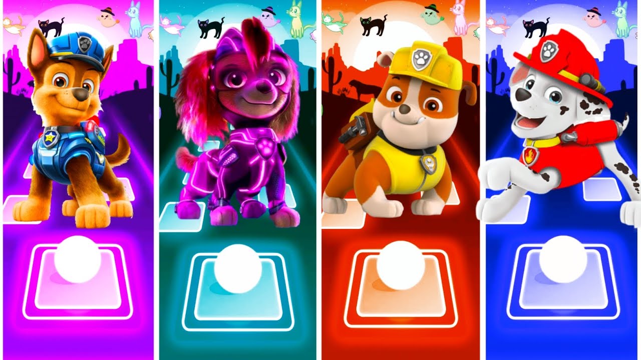 Marshall VS Rubble Paw Patrol VS Ryder Paw Patrol VS Paw Patrol - Tiles Hop EDM Rush
