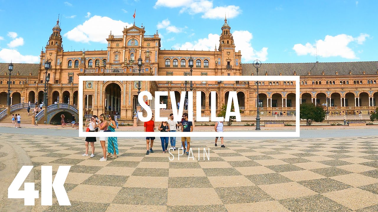 Amazing city in Spain - Sevilla - Virtual Walking Tour 4K with Captions