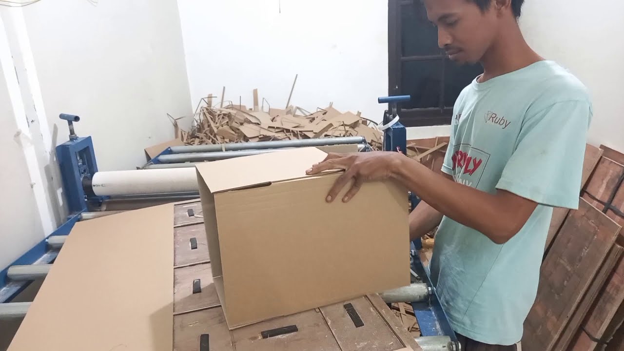 cara bikin kardus menggunakan mesin pond semi manual