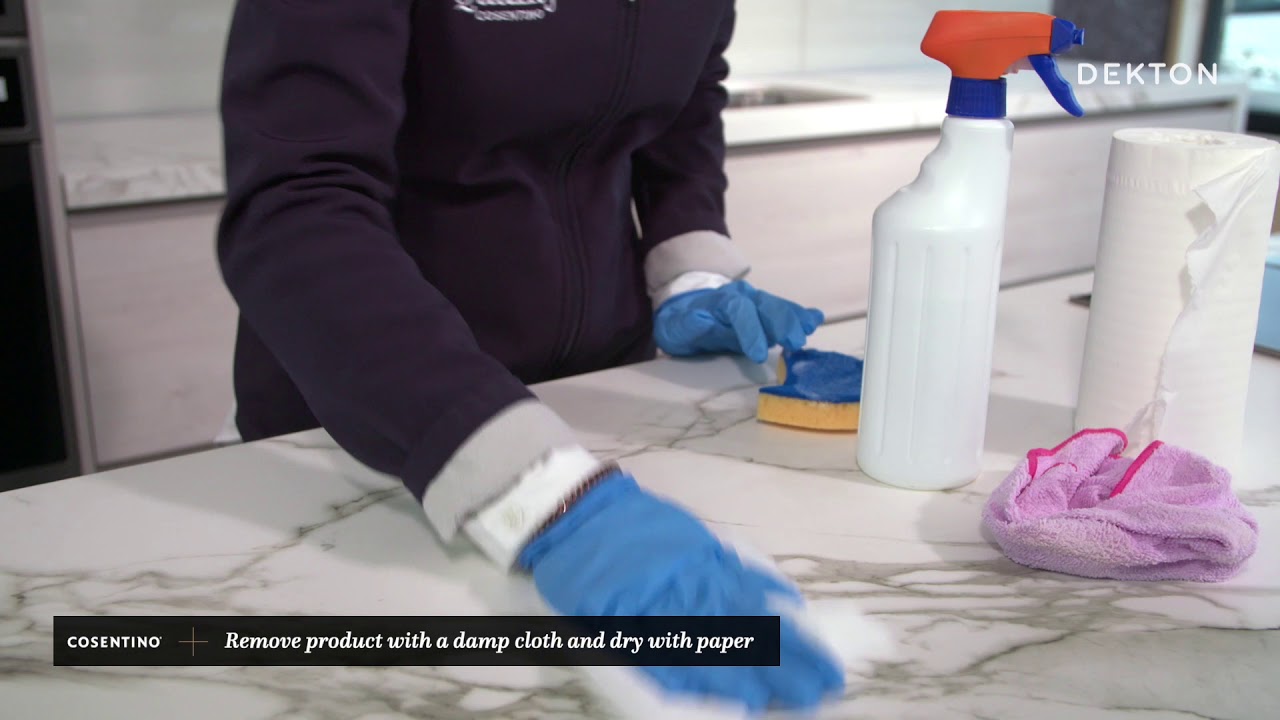 Cleaning and maintenance of stubborn stains in Dekton