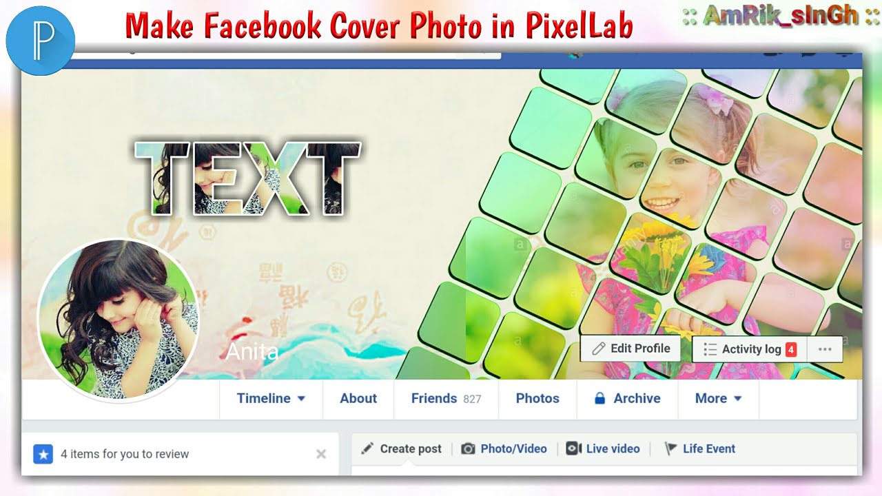 How to Make Stylish Facebook Cover Photo in PixelLab | Overlapping photo | Twitter Cover | Thumbnail