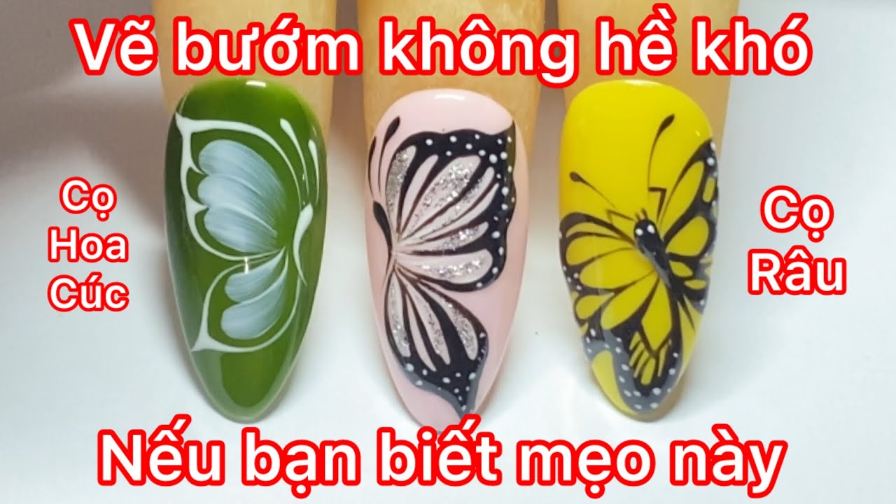 3 cách vẽ design mẫu nail bướm nhanh cơ bản