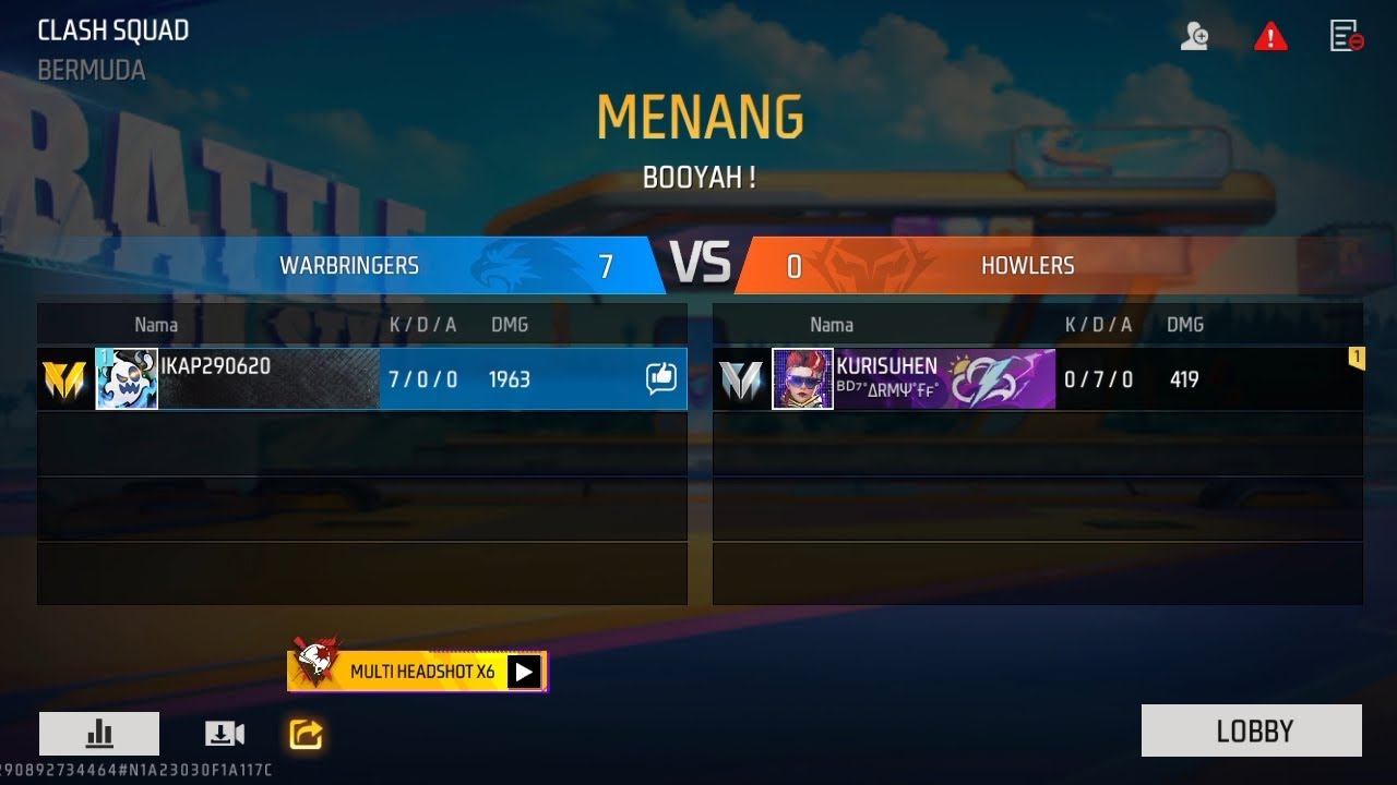 By1 CLASH SQUAD-CS ELITE (Headshot) dengan teman Free Fire MAX