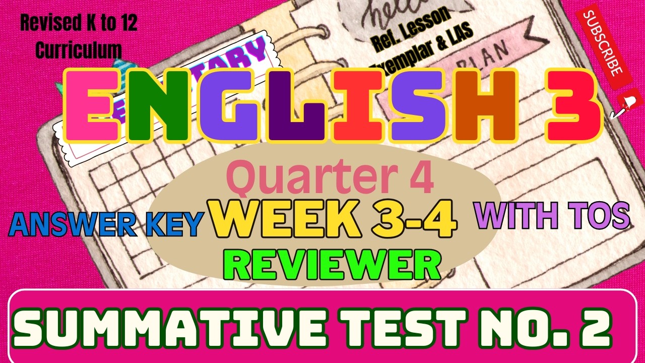 ENGLISH 3 Q4 Summative Test No  2