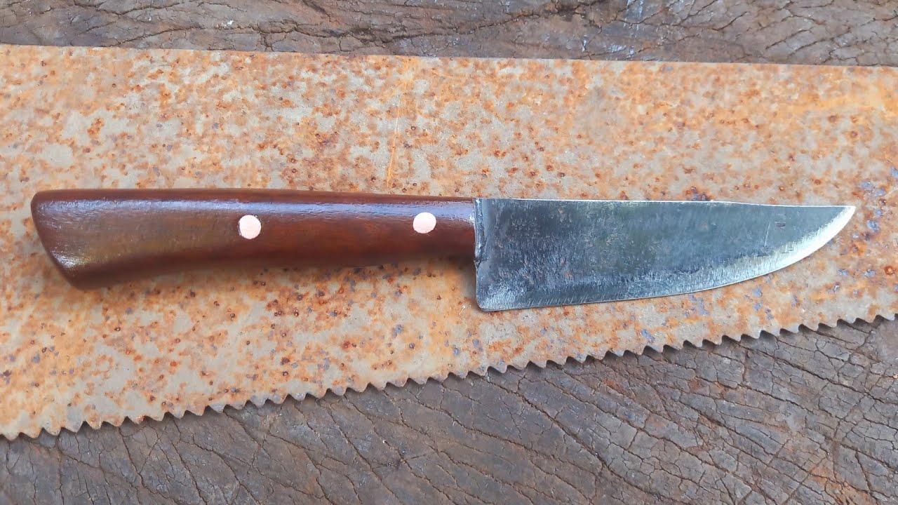 Mini Faca Artesanal Áço Carbono 1,5mm lâmina de serrote antigo mini cuchillo artesanal