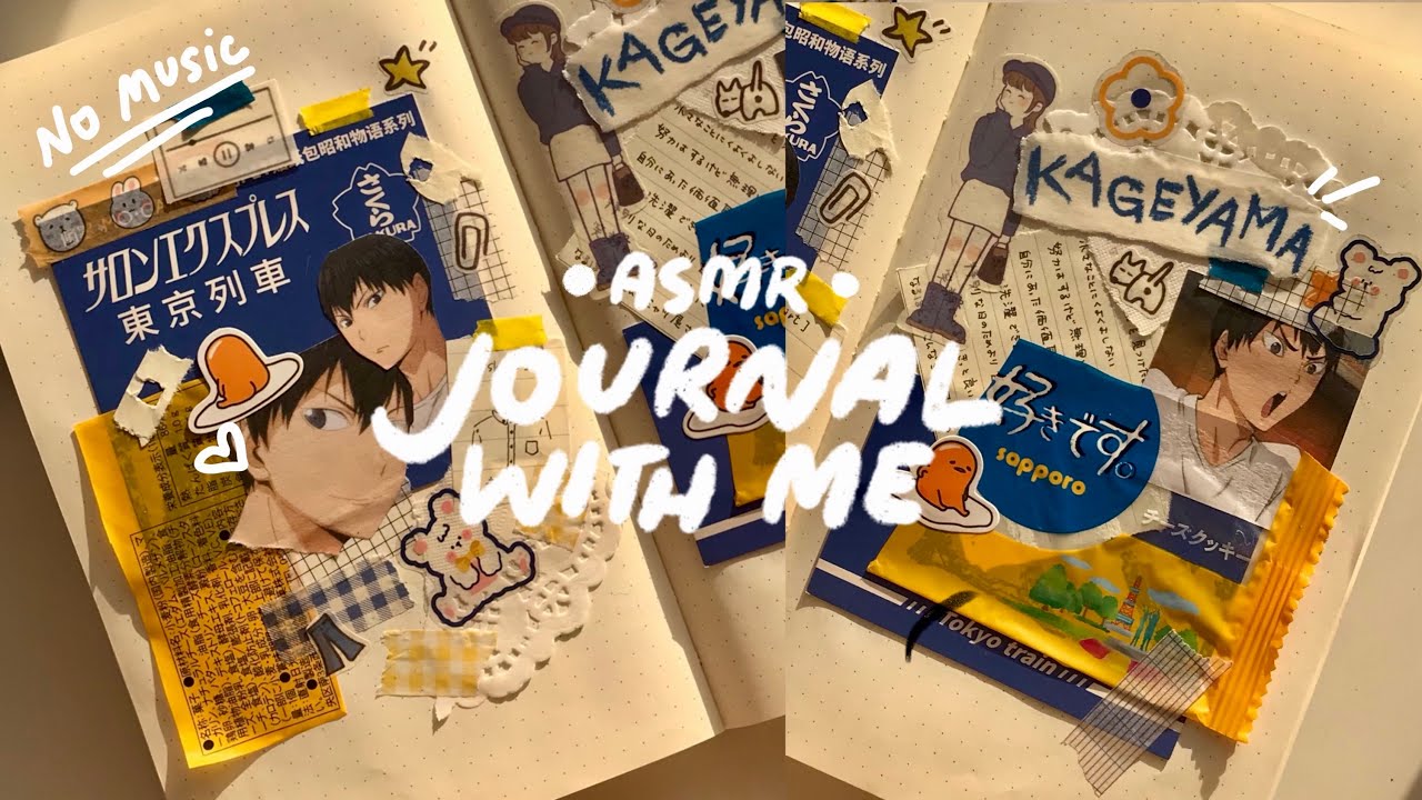 journal with me ☕️ ASMR scrapbook, collage (no music) 30+ minutes