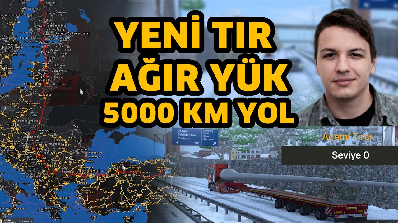 Canlı Yayında; Yeni Tır. Uzun Dorse. Ağır yük. 5000 KM yol...