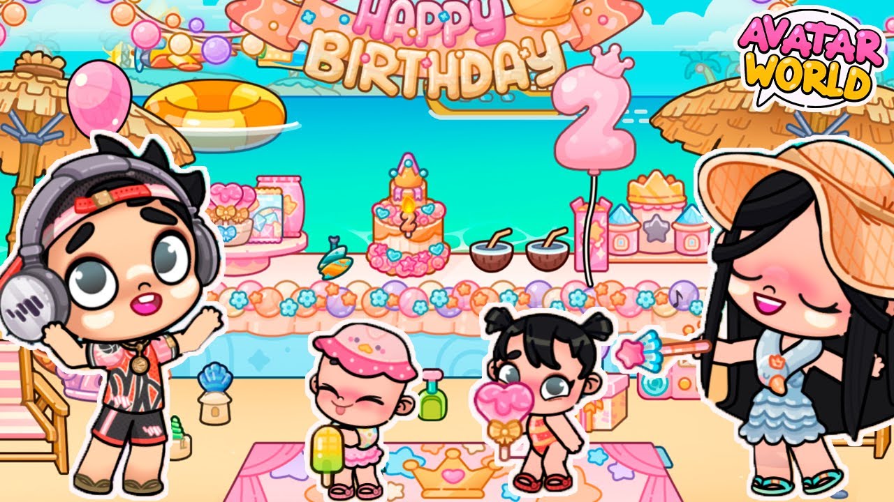 ¡CUMPLEAÑOS 2 DE MI HIJA MENOR 🎂!¡CELEBRAMOS EN LA PLAYA🏝️ * en AVATAR WORLD *NALA💞