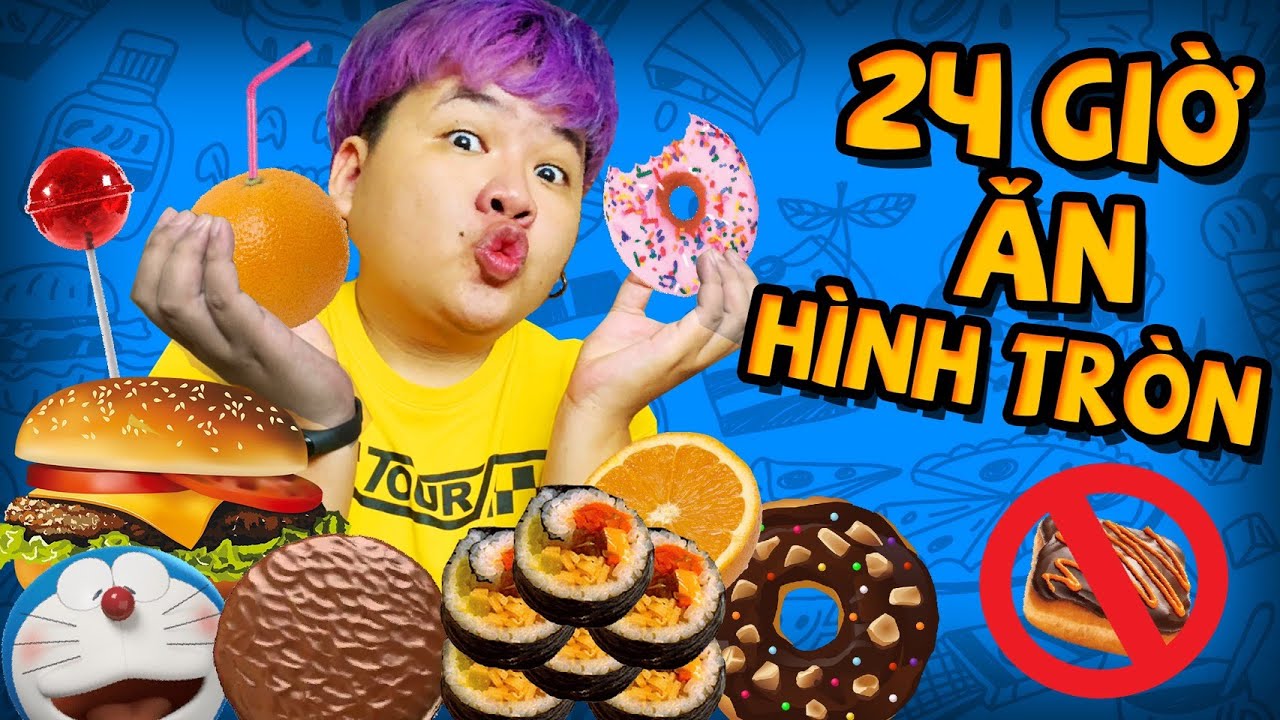 THỬ THÁCH 24 GIỜ ĂN TOÀN ĐỒ HÌNH TRÒN (Mazk Phá Phách #47)