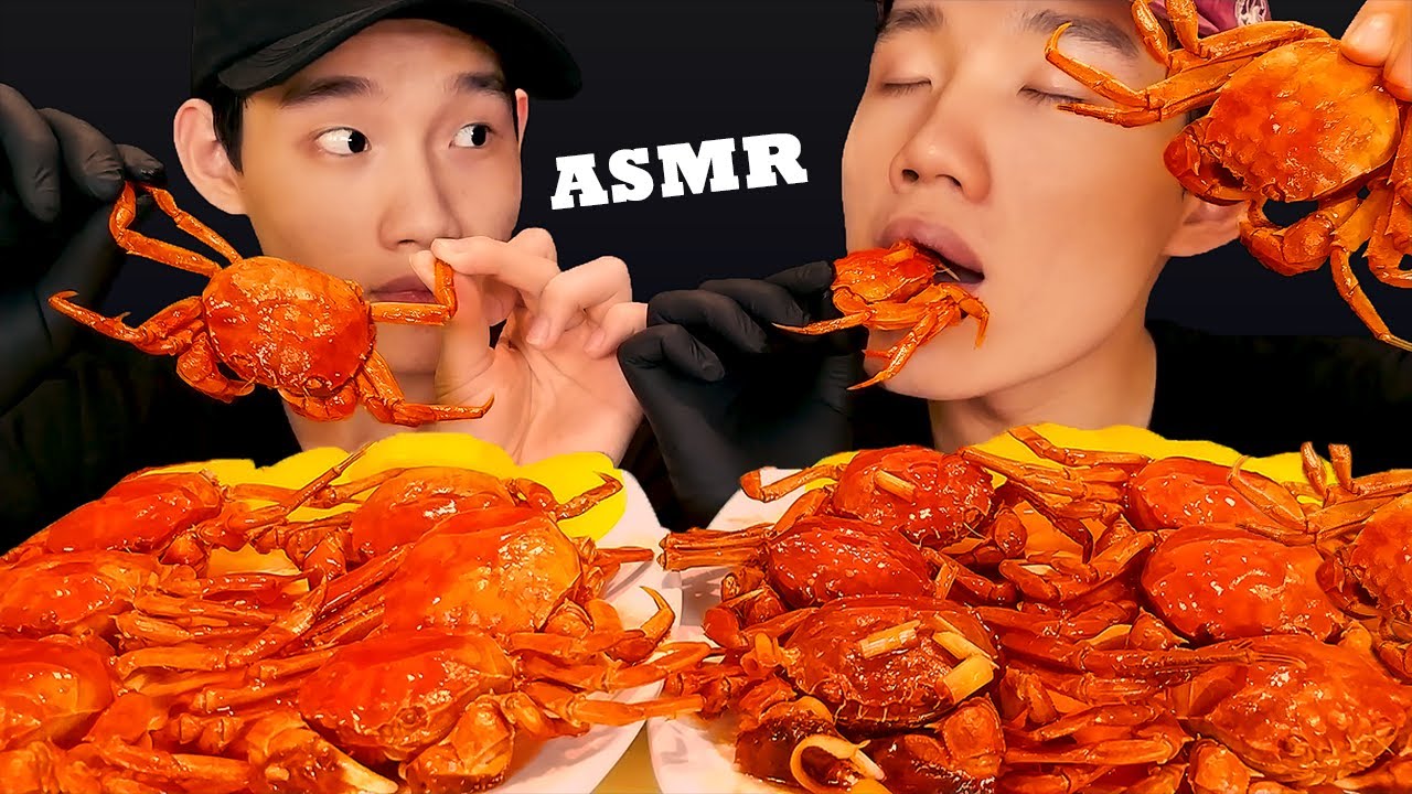 ASMR Spicy CRAB COOKING SOUNDS & EATING SOUNDS (No Talking) | TANTAN Twins ASMR