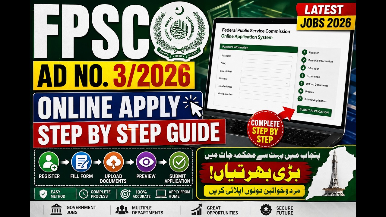 Вакансии FPSC 2026 | Объявление № 3/2026 | Пошаговое руководство по подаче заявления онлайн