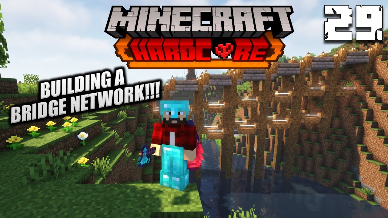 BUILDING A BRIDGE IN MINECRAFT!!! (29)