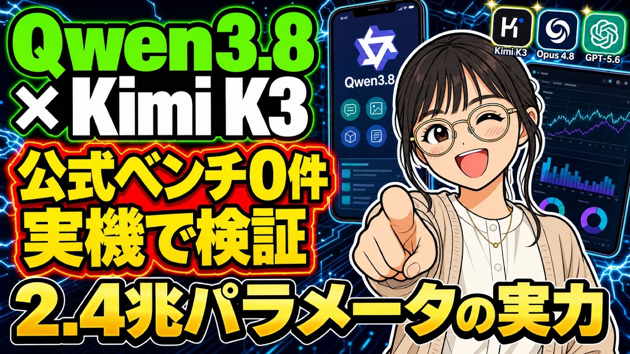Qwen3.8を実機検証｜Fable 5に次ぐは本当か？料金・使い方・Kimi K3比較