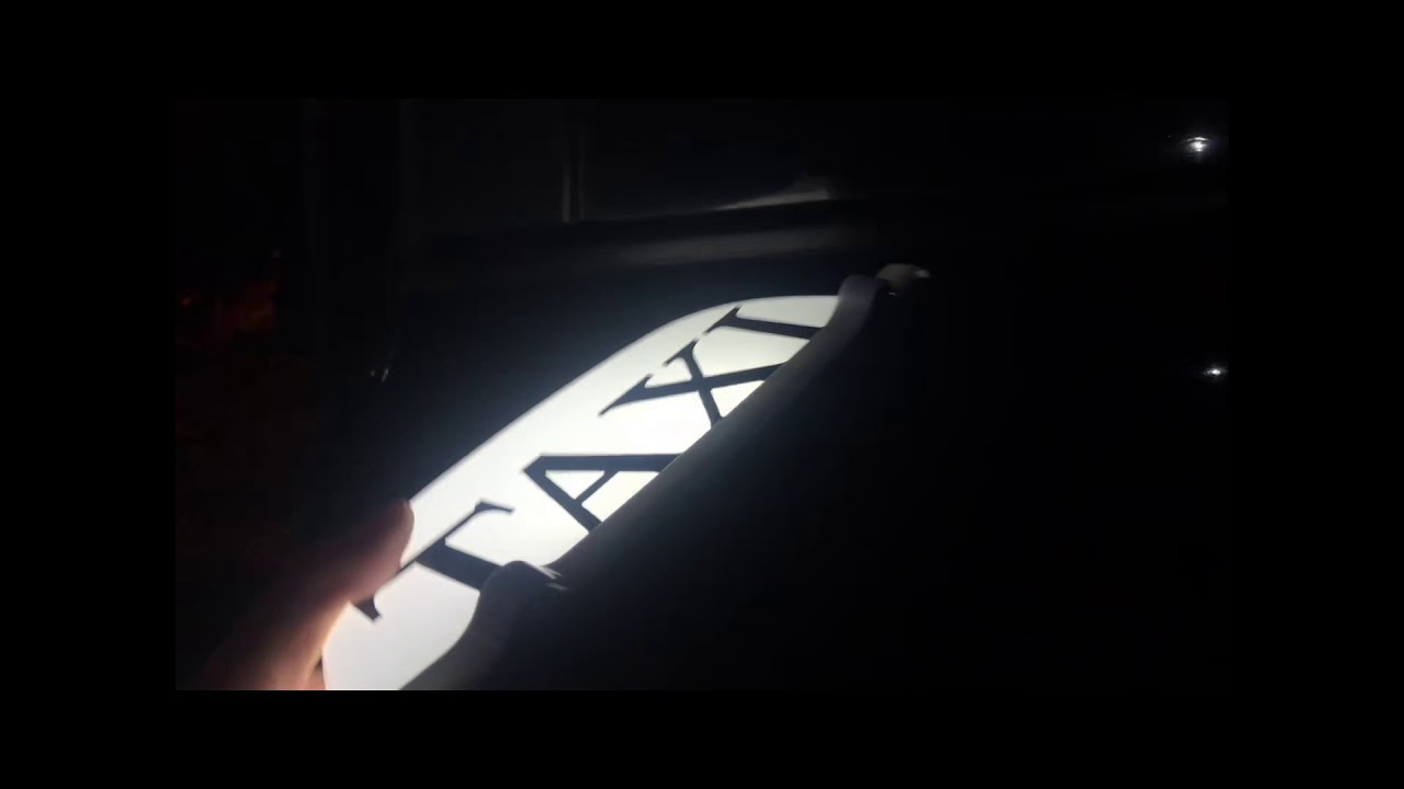 TAXI Sign Car Driver Cab Roof Top Light Remote Color Change Rechargeable Battery