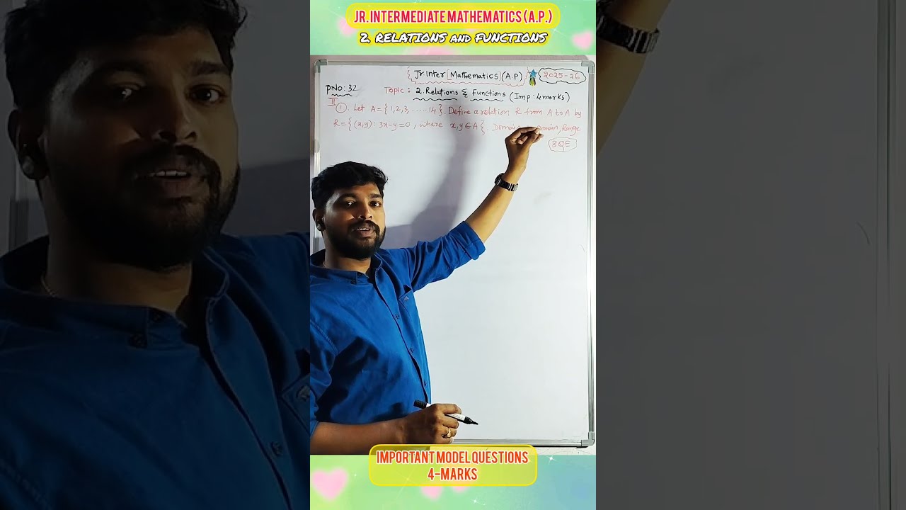video -12💥vvv imp 4marks 💥 2. Relations and Functions Maths|New syllabus|Jr inter (a.p.)