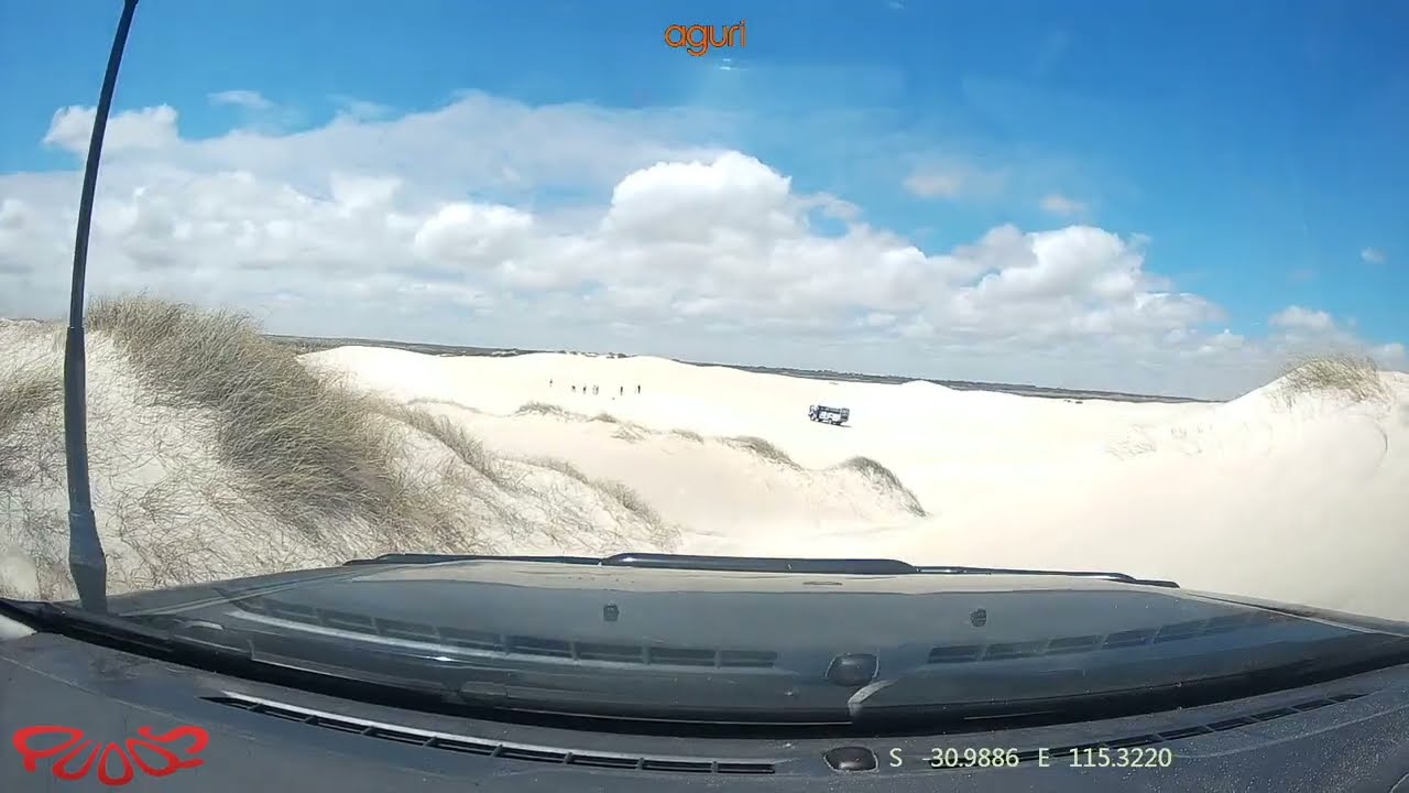 Off roading dash cam drive around Lancelin in the enormous unreal white sand dunes.