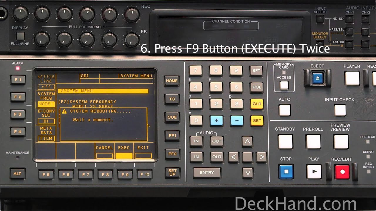 How to Change System Frequency on a Sony HDW-F500