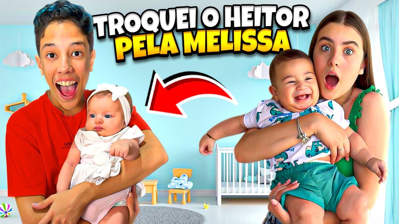 TROCAMOS NOSSOS IRMÃOS BEBÊS! * Troquei o Heitor pela Melissa 😱