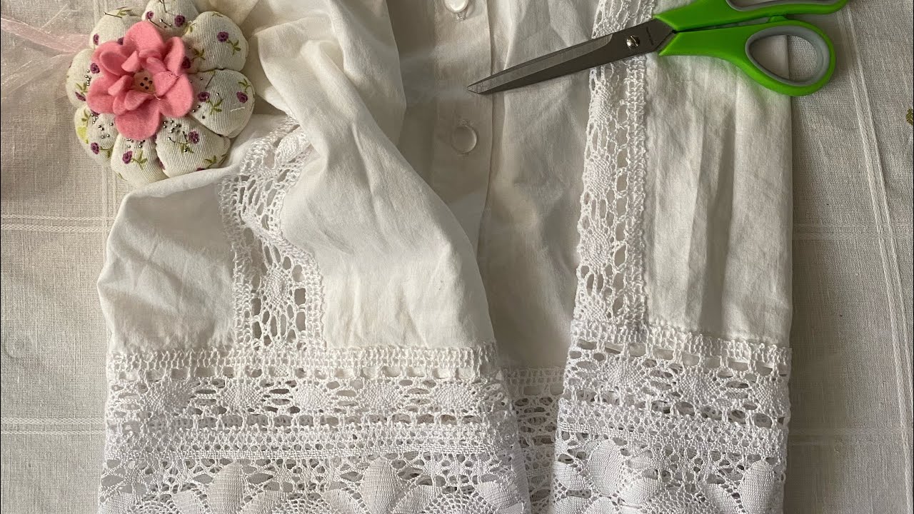 Allunghiamo e allarghiamo una camicia vecchia.Il baule della nonna.