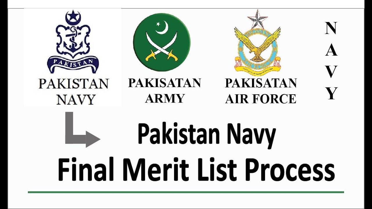 Pakistan Navy Final Merit List Process Method