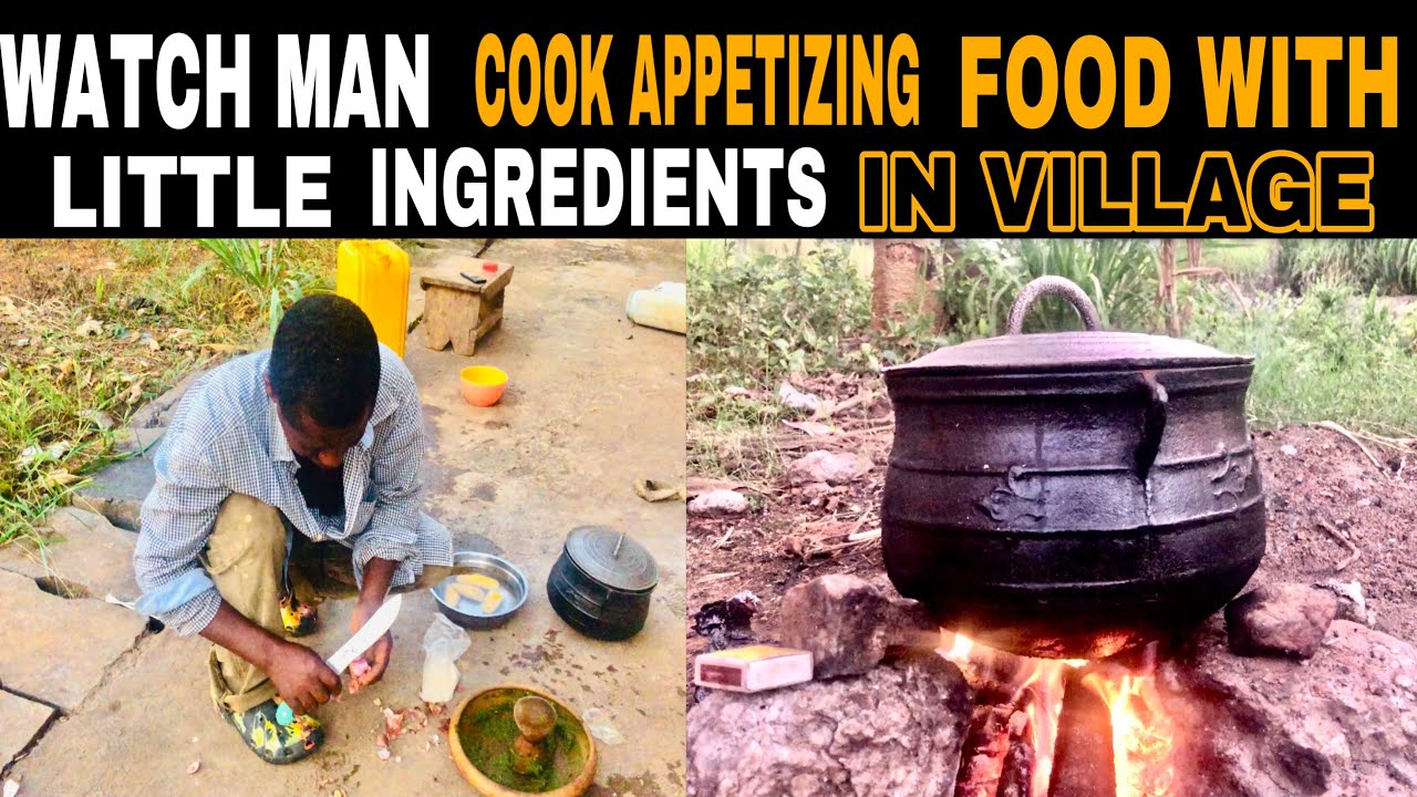 AFRICAN VILLAGE COOKING |WATCH MAN PREPARE AN APPETIZING ASANTE FOOD#villagecooking#plantain