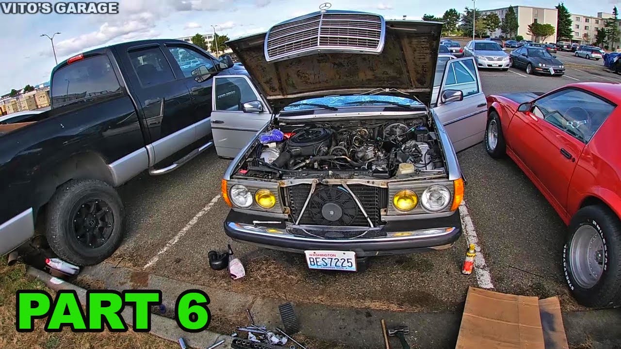 PART 6 Dad's Gift 1985 Mercedes 300D: Vacuum Pump Gasket, Cooling System Removal, Oil Sludge Cleanup