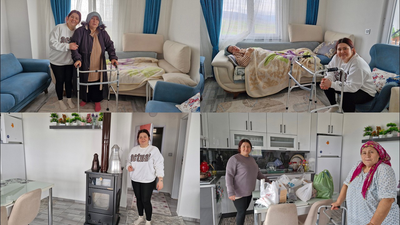 HATİCE HANIMIN İLK GÜNÜ NASIL GEÇİYOR ALIŞVERİŞTE NELER ALDIK GÜCAN KIZIM SOBAMIZI YAKIYOR